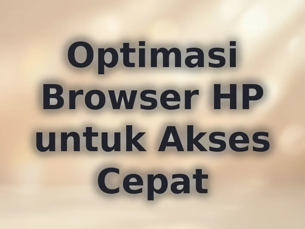 Optimasi Browser HP untuk Akses Cepat